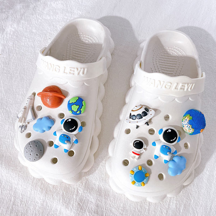 Astronaut Astronaut Planet Resin Shoe Flower Set