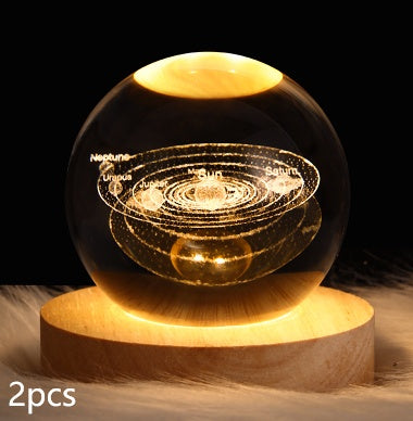 Luminous Starry Sky And Planets Moon Moon Crystal Ball Small Night Lamp Projection Ambience Light Creative Gift New Strange Gift