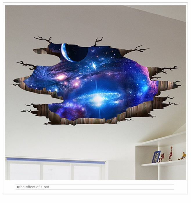 Outer Space Planets 3D Wall Stickers Cosmic Galaxy Wall