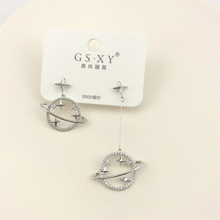 Asymmetric planet universe earrings