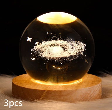 Luminous Starry Sky And Planets Moon Moon Crystal Ball Small Night Lamp Projection Ambience Light Creative Gift New Strange Gift