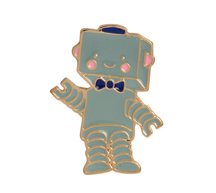 Creative airplane astronaut robot planet dripping cartoon brooch