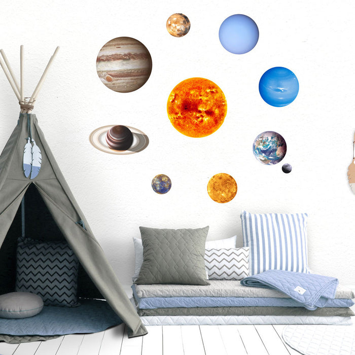 8 eight planet stickers 3d wall stickers luminous