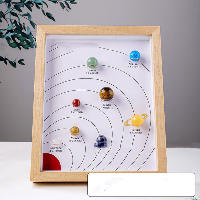 Natural Stone Solar System Eight Planets Crystal Ball Photo Frame