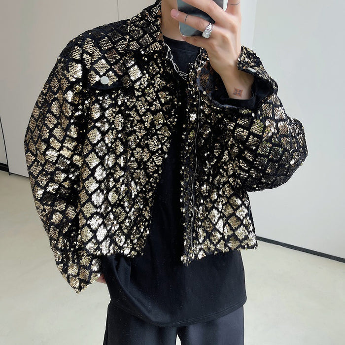 Men's Ringer Glitter Face Jacket