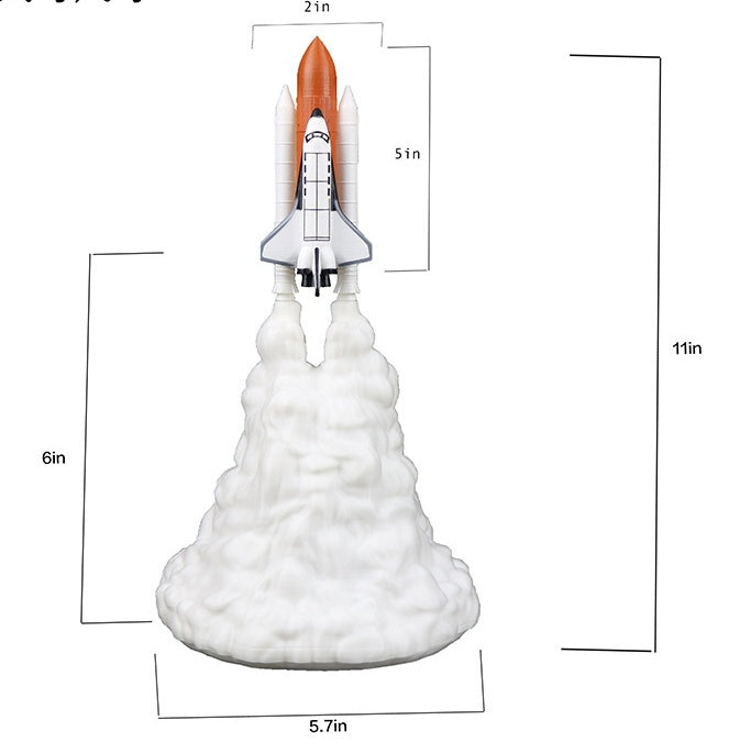 3D Print Rocket Space Shuttle Lamp Night Lamp