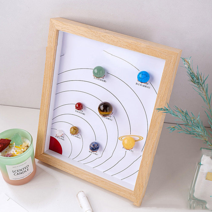 Natural Stone Solar System Eight Planets Crystal Ball Photo Frame