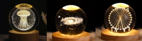 Luminous Starry Sky And Planets Moon Moon Crystal Ball Small Night Lamp Projection Ambience Light Creative Gift New Strange Gift