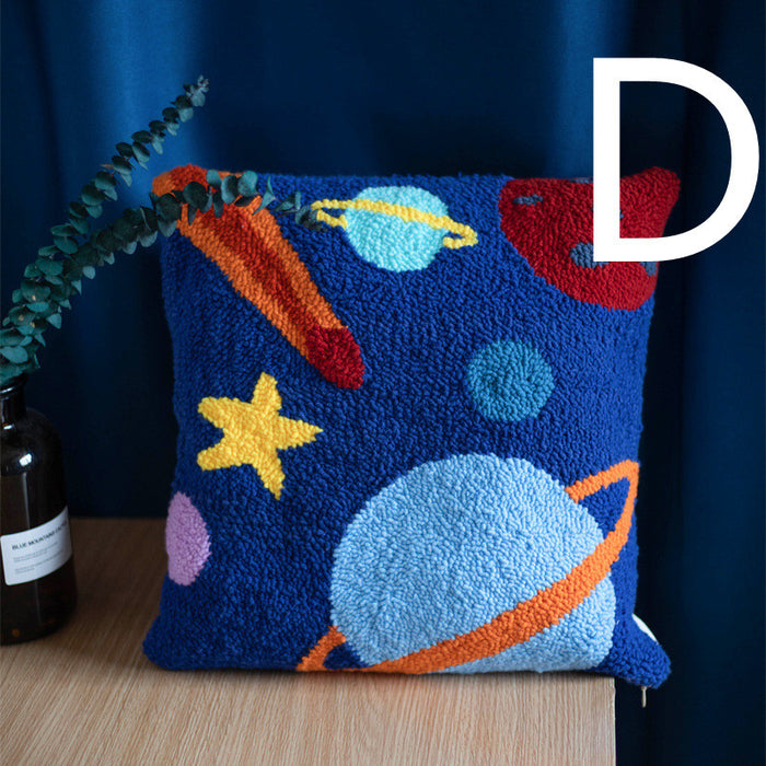 Yarn Poke Embroidered Planet Pillow DIY Kit