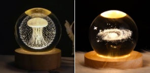 Luminous Starry Sky And Planets Moon Moon Crystal Ball Small Night Lamp Projection Ambience Light Creative Gift New Strange Gift