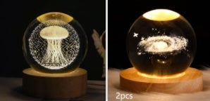 Luminous Starry Sky And Planets Moon Moon Crystal Ball Small Night Lamp Projection Ambience Light Creative Gift New Strange Gift