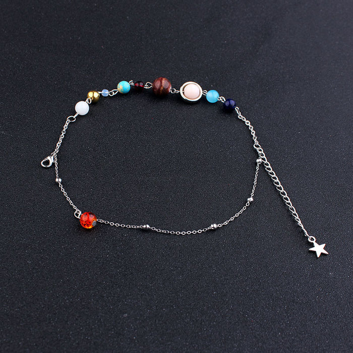 E Galaxy Eight Planets Bracelet Anklet Solar System Sweater Necklace