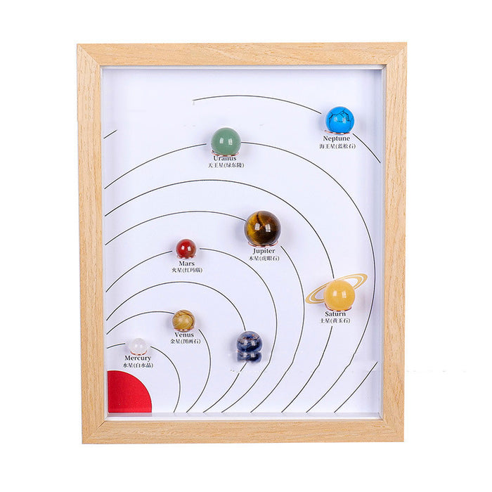 Natural Stone Solar System Eight Planets Crystal Ball Photo Frame