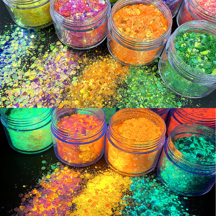 Festival UV Glow Face Makeup Glitter Eyeshadow Powder Nail A