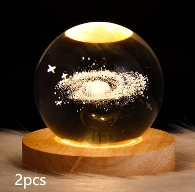 Luminous Starry Sky And Planets Moon Moon Crystal Ball Small Night Lamp Projection Ambience Light Creative Gift New Strange Gift