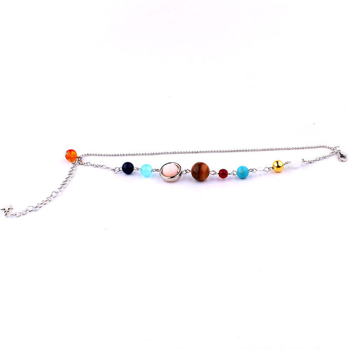 E Galaxy Eight Planets Bracelet Anklet Solar System Sweater Necklace