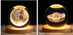 Luminous Starry Sky And Planets Moon Moon Crystal Ball Small Night Lamp Projection Ambience Light Creative Gift New Strange Gift