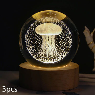 Luminous Starry Sky And Planets Moon Moon Crystal Ball Small Night Lamp Projection Ambience Light Creative Gift New Strange Gift