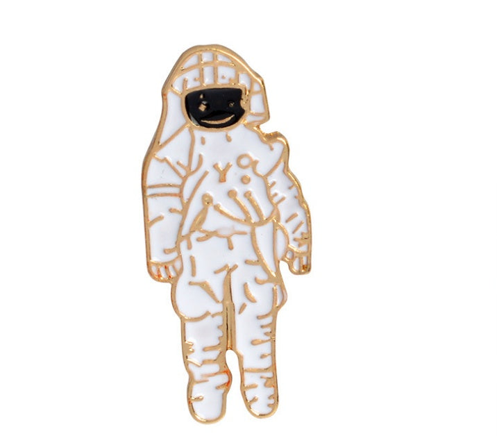 Creative airplane astronaut robot planet dripping cartoon brooch