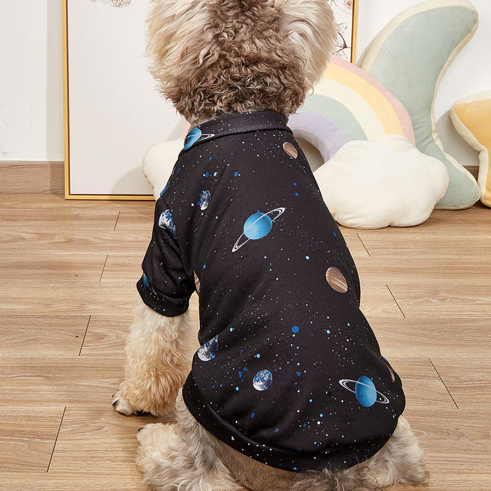 Dog Clothes T-shirt Cosmic Planet Print Cat