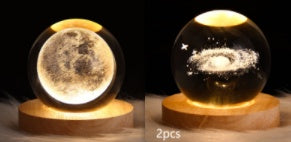 Luminous Starry Sky And Planets Moon Moon Crystal Ball Small Night Lamp Projection Ambience Light Creative Gift New Strange Gift