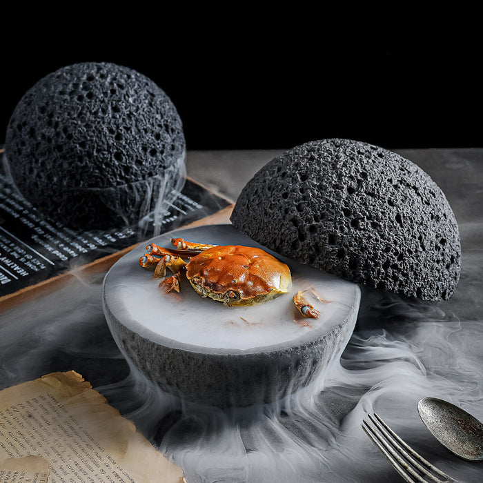 Japanese Planet Volcanic Rock Artistic Cuisine Swing Plate