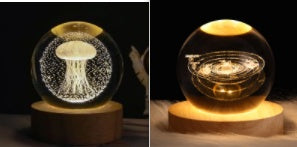 Luminous Starry Sky And Planets Moon Moon Crystal Ball Small Night Lamp Projection Ambience Light Creative Gift New Strange Gift