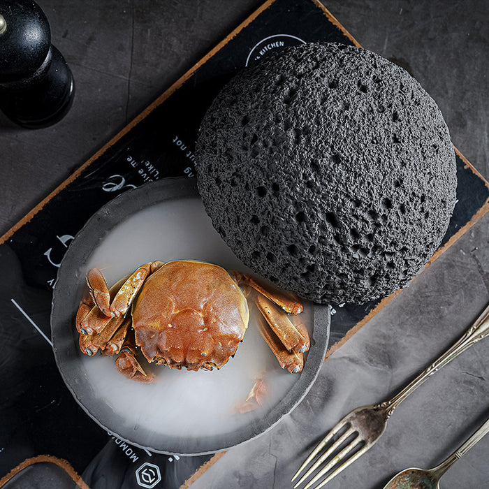 Japanese Planet Volcanic Rock Artistic Cuisine Swing Plate