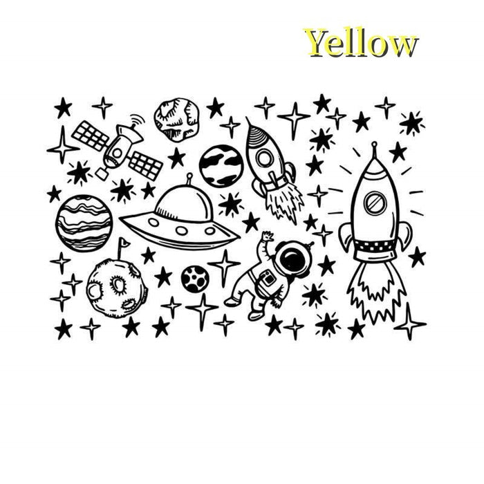 Solar System Planets Spaceship Rocket Astronaut Bedroom Decorative Wall Sticker