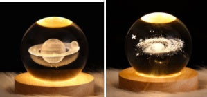 Luminous Starry Sky And Planets Moon Moon Crystal Ball Small Night Lamp Projection Ambience Light Creative Gift New Strange Gift