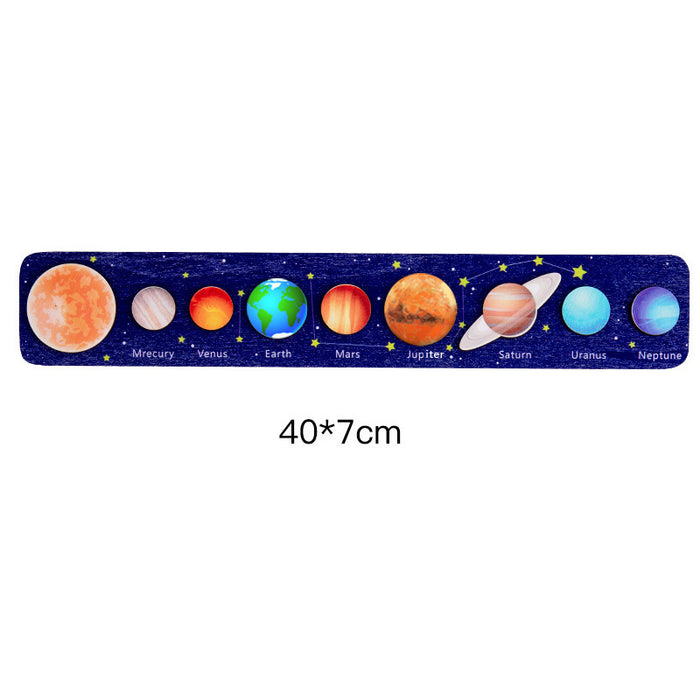 Wooden Children's Universe Star Cognitive Solar System Eight Planets Puzzle