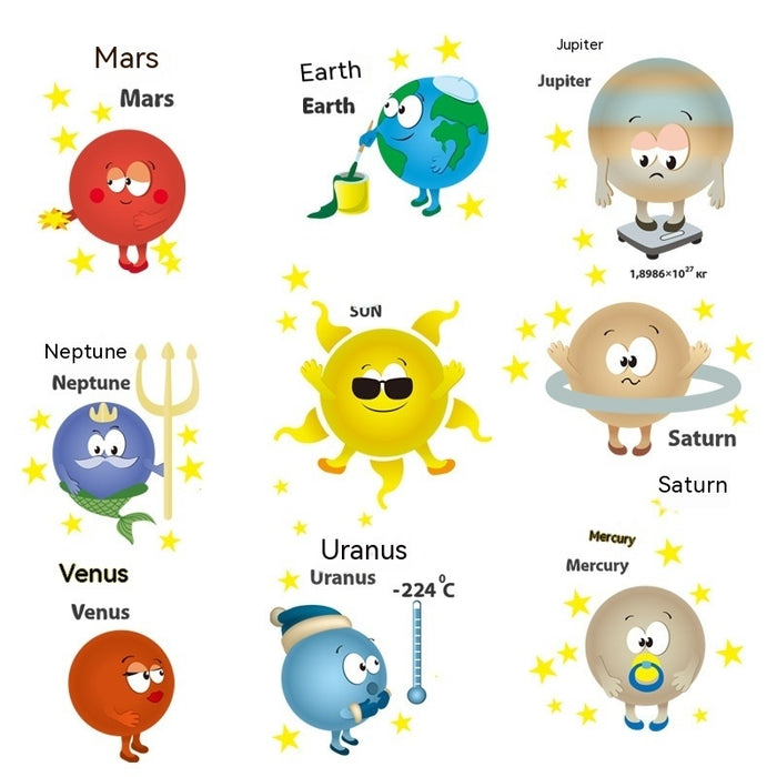 Cartoon Kindergarten Wall Stickers Universe Space Planet