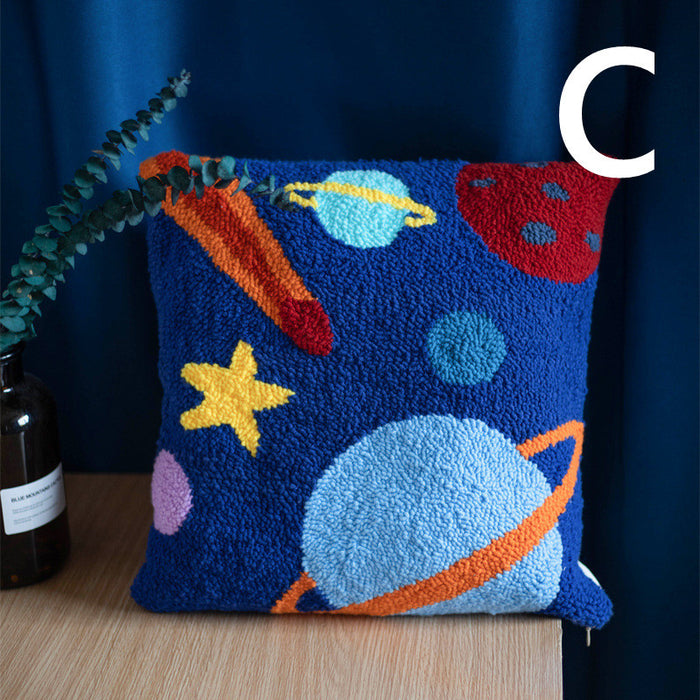 Yarn Poke Embroidered Planet Pillow DIY Kit