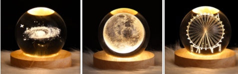 Luminous Starry Sky And Planets Moon Moon Crystal Ball Small Night Lamp Projection Ambience Light Creative Gift New Strange Gift