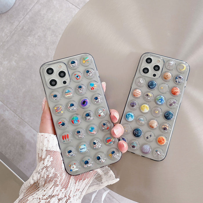 Space Planet Astronaut Decompression Bubble Shell Phone Case