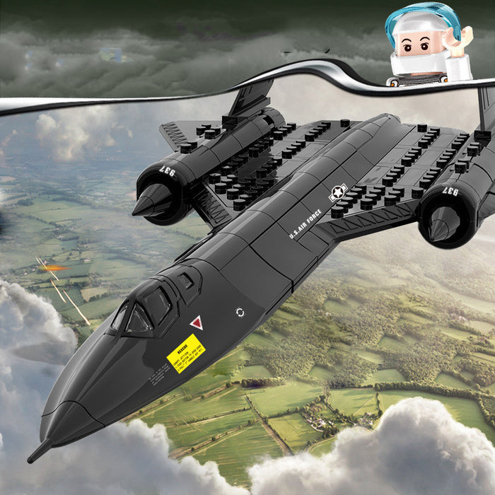 Military SR-71 Blackbird Reconnaissance Aircraft Space Children's Small Particle Assembly