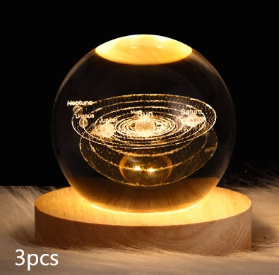 Luminous Starry Sky And Planets Moon Moon Crystal Ball Small Night Lamp Projection Ambience Light Creative Gift New Strange Gift