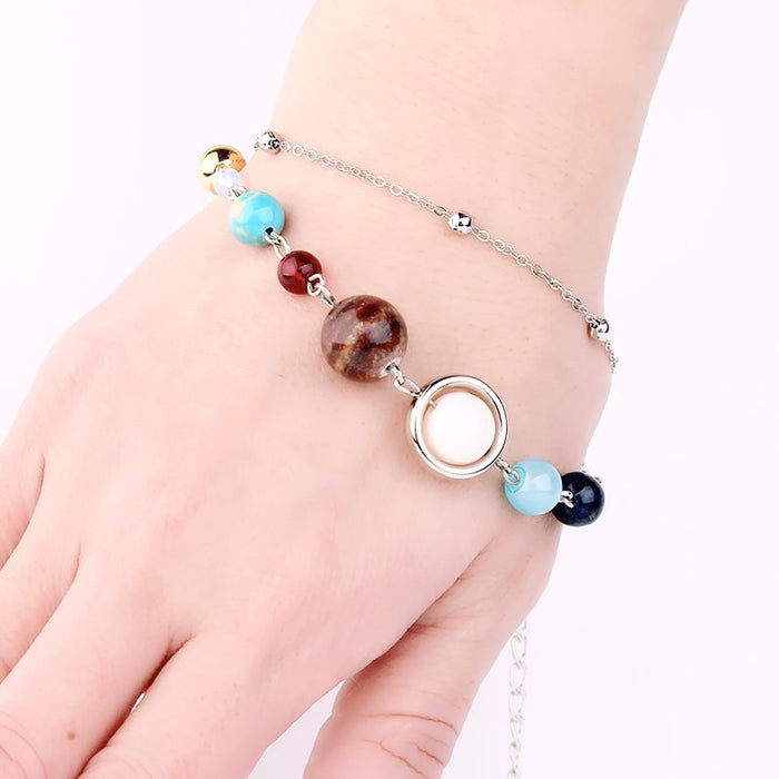 E Galaxy Eight Planets Bracelet Anklet Solar System Sweater Necklace