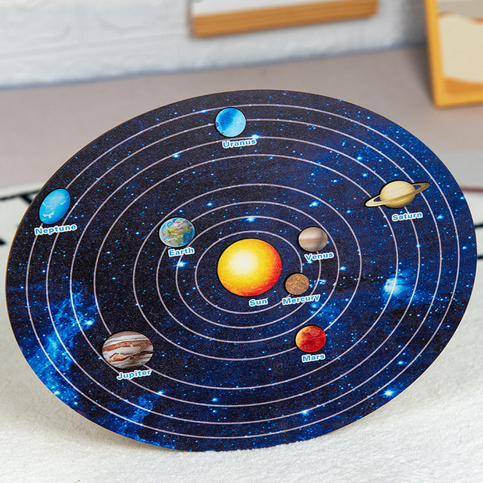 Wooden Children's Universe Star Cognitive Solar System Eight Planets Puzzle