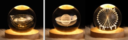 Luminous Starry Sky And Planets Moon Moon Crystal Ball Small Night Lamp Projection Ambience Light Creative Gift New Strange Gift