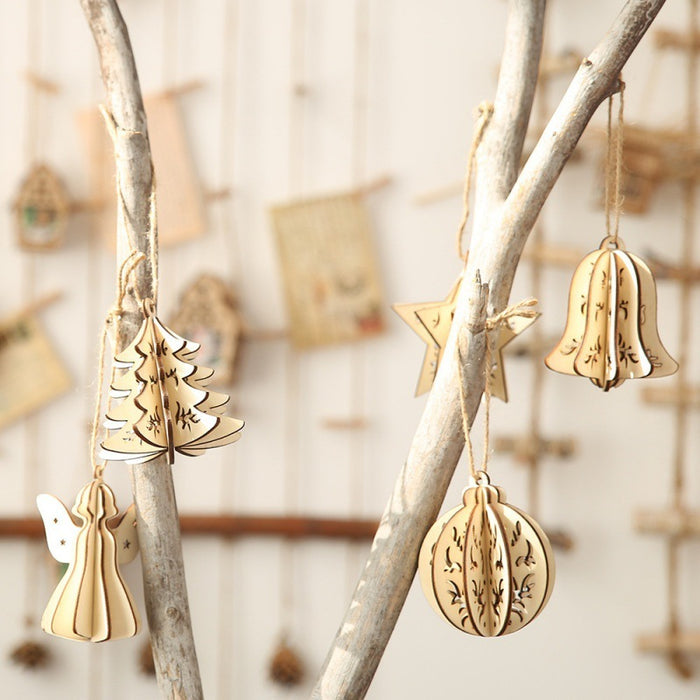 Creative Three-dimensional Wooden Five-pointed Planet Pendant