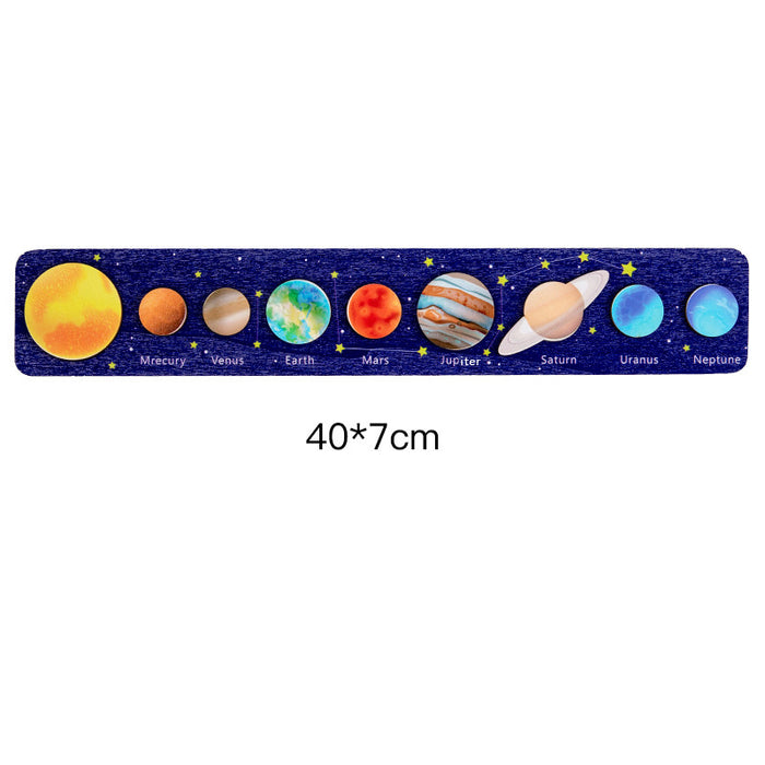 Wooden Children's Universe Star Cognitive Solar System Eight Planets Puzzle