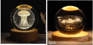 Luminous Starry Sky And Planets Moon Moon Crystal Ball Small Night Lamp Projection Ambience Light Creative Gift New Strange Gift