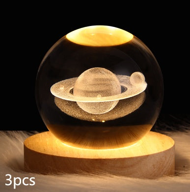 Luminous Starry Sky And Planets Moon Moon Crystal Ball Small Night Lamp Projection Ambience Light Creative Gift New Strange Gift